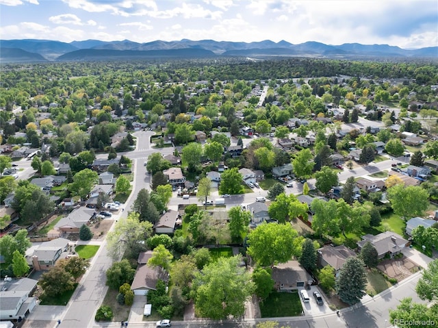 7695 S Harlan St, Littleton, CO 80128 - aerial perspective of suburban area featuring a mountainous background
