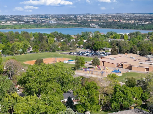 7695 S Harlan St, Littleton, CO 80128 - aerial view of a nearby body of water and a tree filled landscape