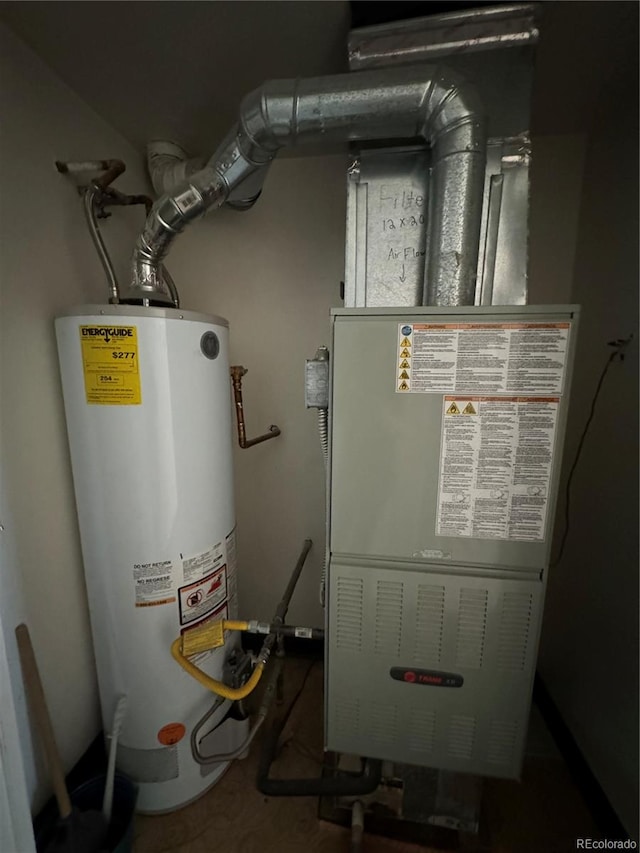 utilities with heating unit and water heater