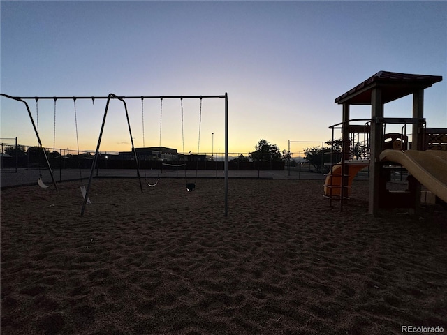 view of playground at dusk