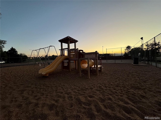 view of playground at dusk