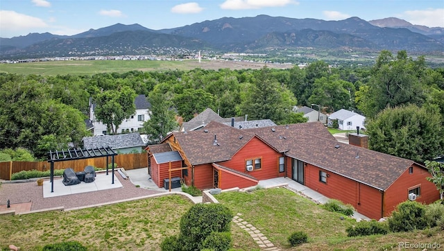 133 N 13th St, Colorado Springs, CO 80904 - aerial view of property and surrounding area featuring mountains