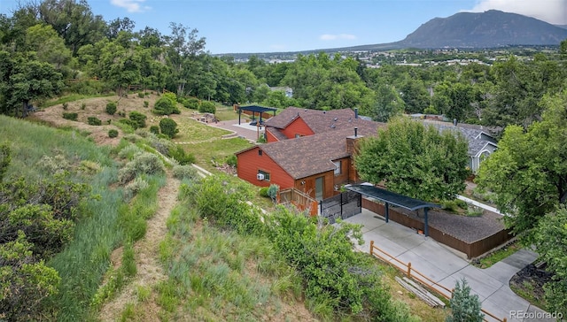 133 N 13th St, Colorado Springs, CO 80904 - view from above of property with mountains