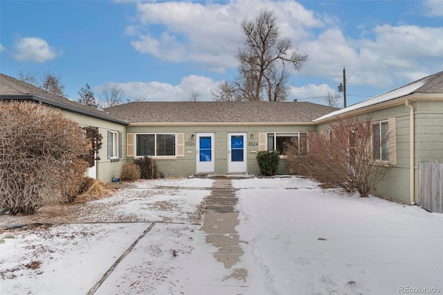 view of single story home