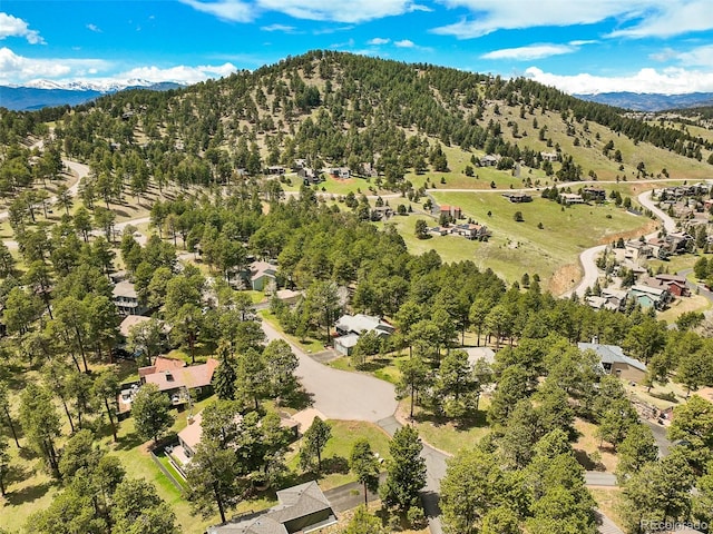 aerial view featuring a mountain view