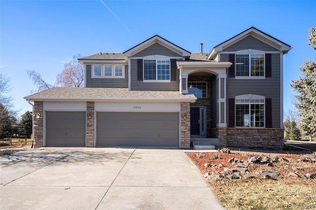 view of front of home featuring a garage