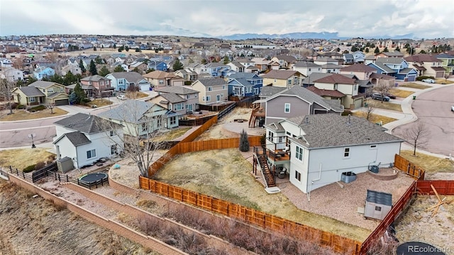 drone / aerial view with a residential view