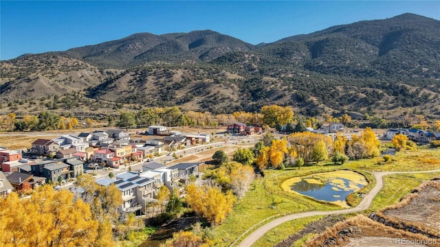 property view of mountains featuring a water view