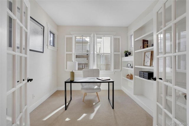11776 Perry St, Westminster, CO 80031 - office area with french doors, baseboards, and carpet floors