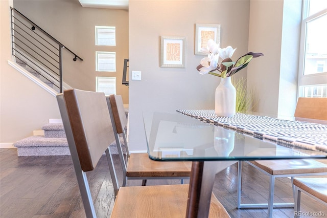 15738 E Broncos Pl, Englewood, CO 80112 - dining room with stairway and wood finished floors
