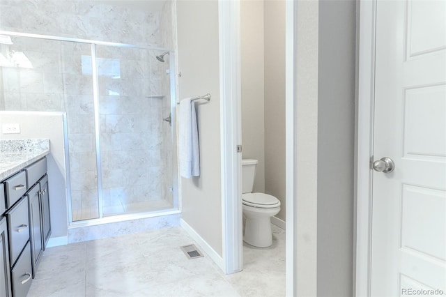 15738 E Broncos Pl, Englewood, CO 80112 - bathroom with a stall shower, vanity, and tile patterned floors