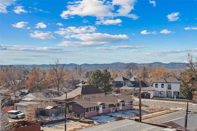 property view of mountains with a residential view