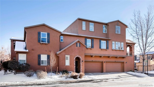 view of front of house with a garage