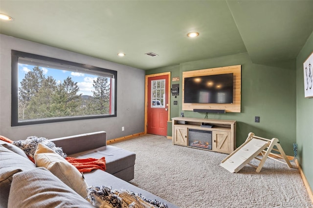 518 Pine Dr, Bailey, CO 80421 - carpeted cinema featuring baseboards and recessed lighting