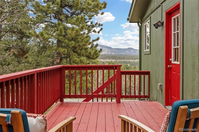 518 Pine Dr, Bailey, CO 80421 - wooden terrace with a mountain view