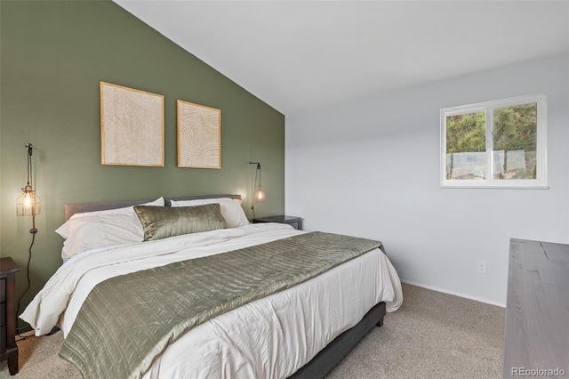 518 Pine Dr, Bailey, CO 80421 - carpeted bedroom featuring lofted ceiling and baseboards