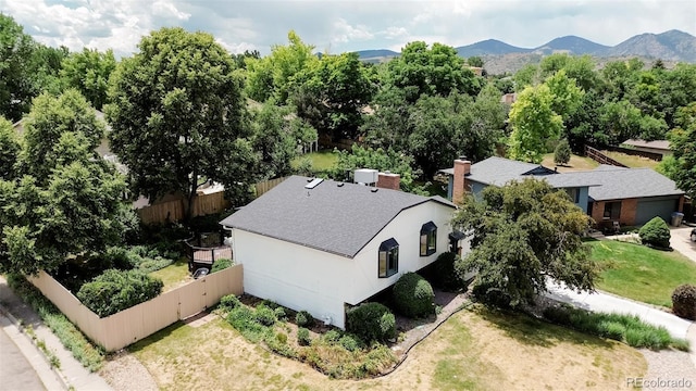 12452 W Dumbarton Pl, Morrison, CO 80465 - aerial view of property and surrounding area featuring mountains