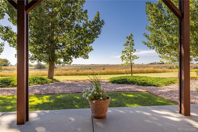 view of yard featuring a rural view