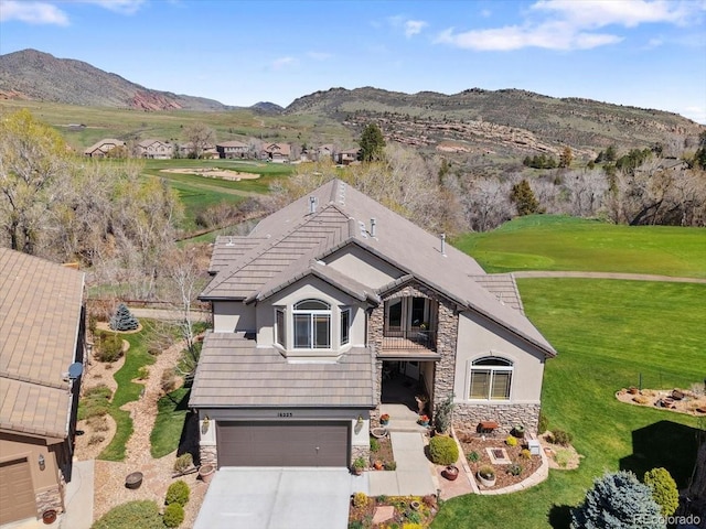 exterior space featuring a mountain view