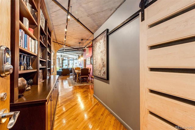 1863 Wazee St Unit 4B, Denver, CO 80202 - corridor featuring light wood-style flooring and baseboards
