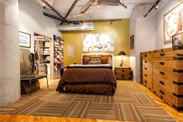 1863 Wazee St Unit 4B, Denver, CO 80202 - bedroom featuring track lighting and light wood-style floors