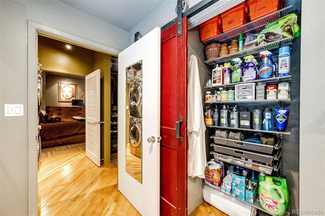 1863 Wazee St Unit 4B, Denver, CO 80202 - storage area with stacked washer and clothes dryer