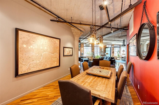 1863 Wazee St Unit 4B, Denver, CO 80202 - dining area featuring wood finished floors and baseboards