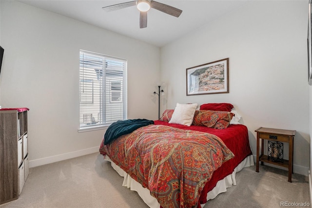7169 Canyon Sky Trl, Castle Pines, CO 80108 - bedroom featuring light carpet, baseboards, and ceiling fan