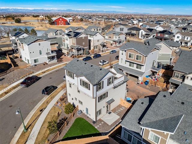 bird's eye view with a residential view