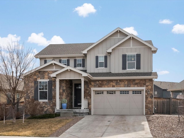 craftsman-style house with a garage