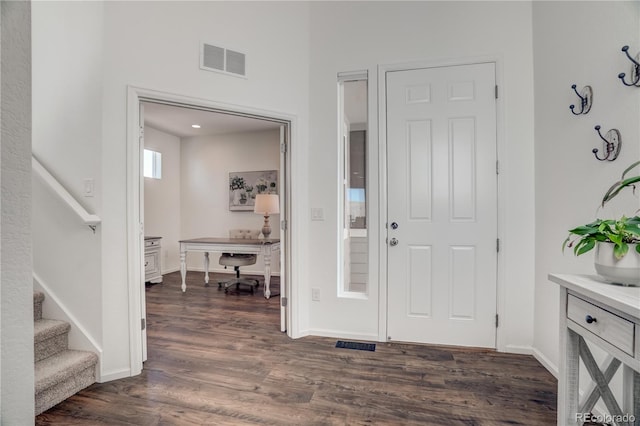 entryway featuring dark hardwood / wood-style floors