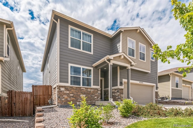 view of front of home with a garage