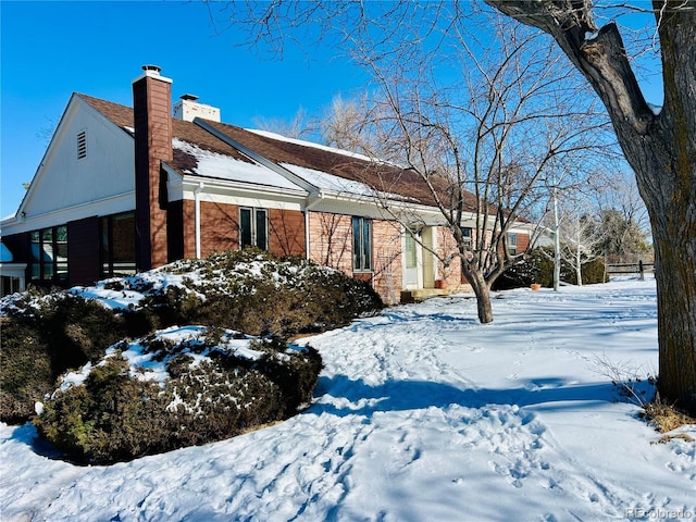 view of snowy exterior