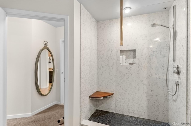 1438 Little Raven St Unit 407, Denver, CO 80202 - full bathroom featuring a tile shower and baseboards