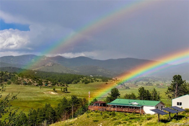 mountain view with a rural view