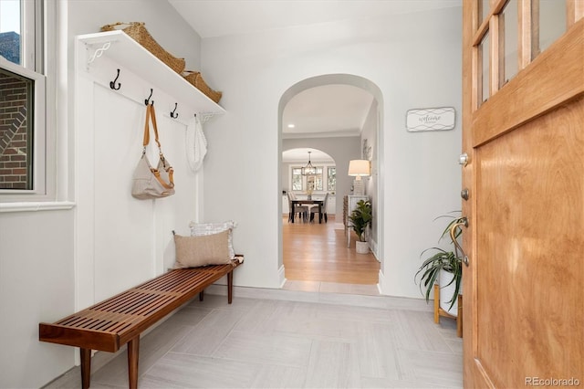 mudroom featuring light wood-type flooring