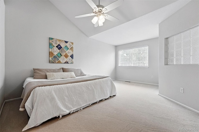 10010 E Gunnison Pl Unit 707, Aurora, CO 80247 - carpeted bedroom featuring baseboards, ceiling fan, and high vaulted ceiling