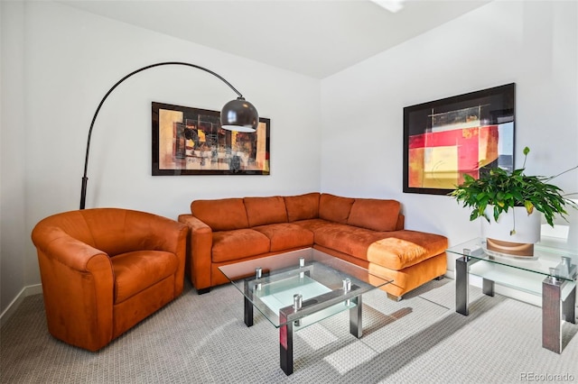 living room featuring carpet floors