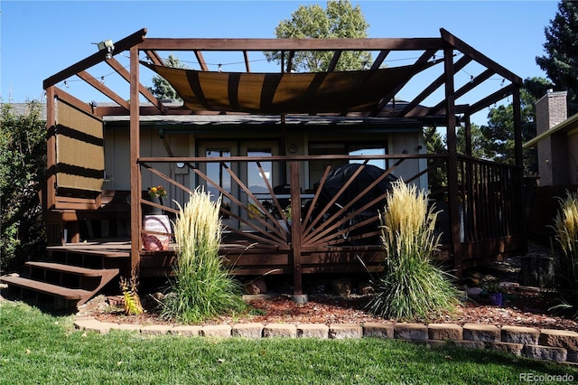 exterior space with a pergola