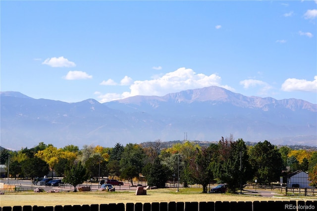 mountain view featuring a rural view