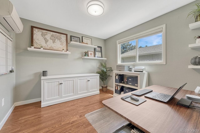 5071 S Boston St, Greenwood Village, CO 80111 - office featuring a wall mounted AC, light wood finished floors, and baseboards