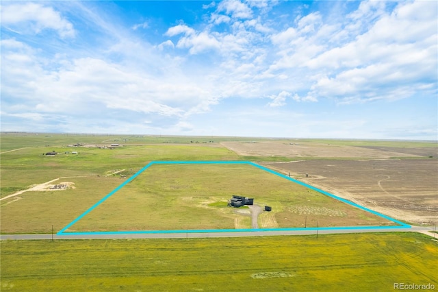 11680 Imboden Rd, Hudson, CO 80642 - aerial view of sparsely populated area with property parcel outlined
