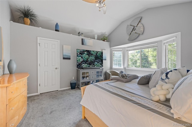 15157 E Nassau Ave, Aurora, CO 80014 - bedroom with multiple windows, carpet, and lofted ceiling