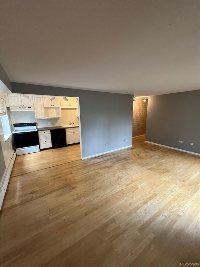 1245 N Race St Unit 306, Denver, CO 80206 - unfurnished living room with light wood-style flooring and baseboards