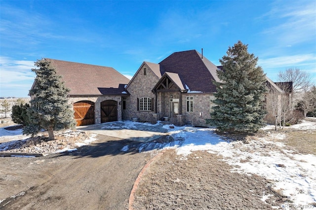 view of front of house with a garage