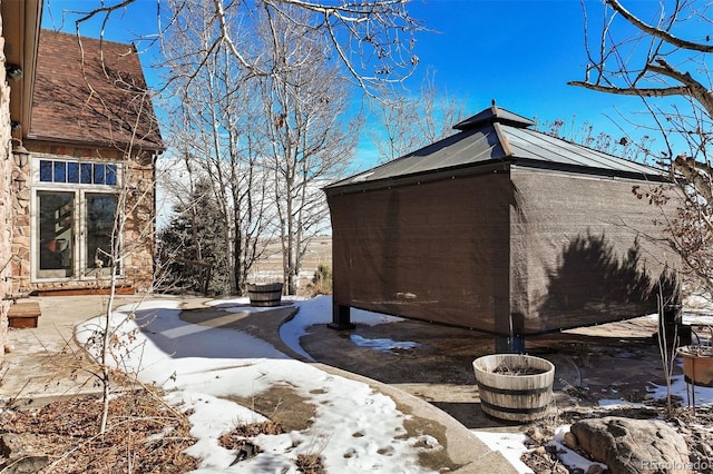 view of snowy exterior