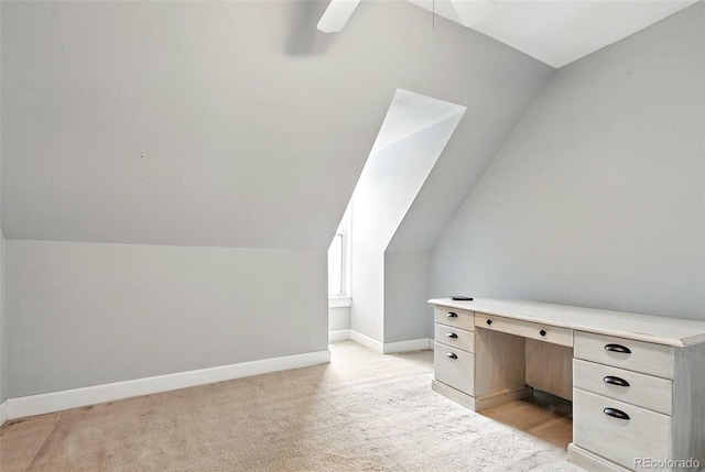 2346 N Gilpin St, Denver, CO 80205 - unfurnished office with lofted ceiling, light carpet, and ceiling fan