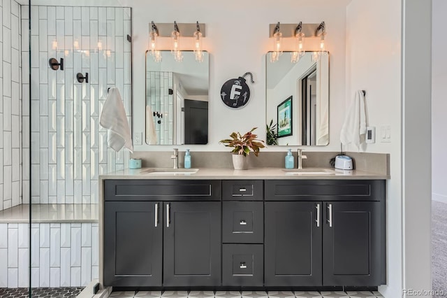 1655 Wolff St, Denver, CO 80204 - full bath with double vanity and tiled shower