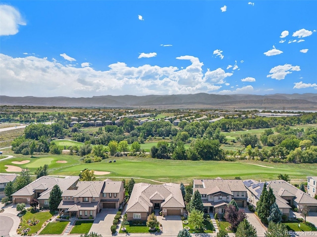 bird's eye view featuring a mountain view