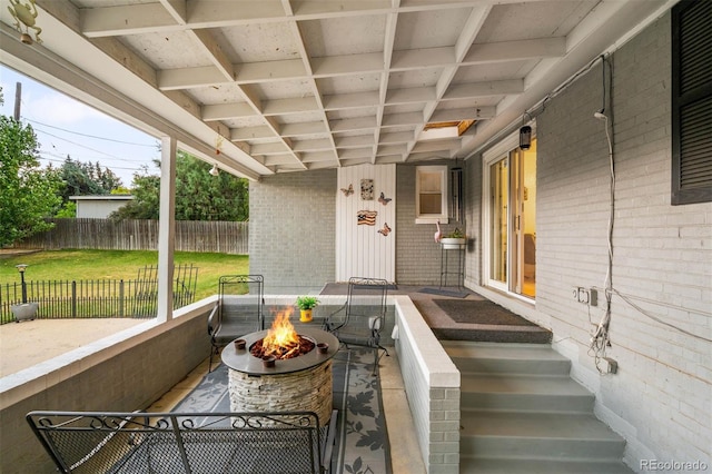 3888 Estes St, Wheat Ridge, CO 80033 - view of patio with an outdoor fire pit